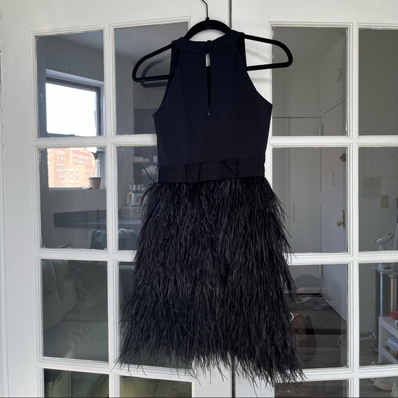 Milly Blair Ostrich Feather Cocktail Dress size 0 - Picture 4 of 14